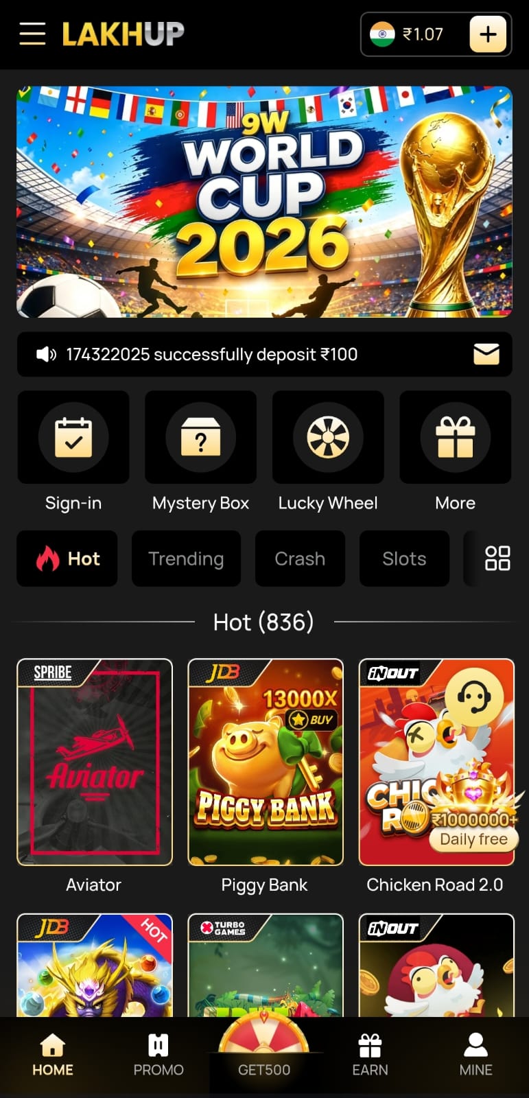 Lakh Up Game APK download official login screen for Android users
